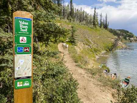 Yukon River Trail trailhead signage.